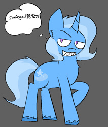 Size: 599x704 | Tagged: safe, artist:iron234, derpibooru import, trixie, pony, unicorn, g4, fangs, female, gritted teeth, mare, solo, teeth, unshorn fetlocks