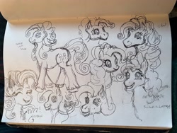 Size: 4032x3024 | Tagged: safe, artist:fluffywolf36, derpibooru import, pinkie pie, earth pony, concave belly, drawing, female, pencil drawing, photo, sketch, sketch dump, solo, traditional art