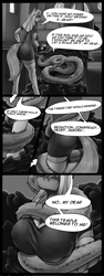 Size: 2250x6000 | Tagged: safe, artist:shamziwhite, derpibooru import, oc, oc:ripy, anthro, snake, clothes, comic, monochrome, nun, nun uniform, standing, stockings, text, thigh highs, tight clothing