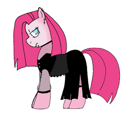 Size: 989x900 | Tagged: safe, artist:dsstoner, pinkie pie, earth pony, pony, clothes, corset, dress, female, goth, gothic, makeup, mare, piercing, pinkamena diane pie, pinktober