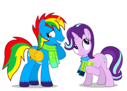 Size: 5827x4163 | Tagged: safe, artist:creedyboy124, derpibooru import, starlight glimmer, oc, oc:shield wing, alicorn, pony, unicorn, g4, alicorn oc, colored wings, female, horn, male, multicolored hair, multicolored wings, shipping, simple background, smiling, straight, transparent background, wings