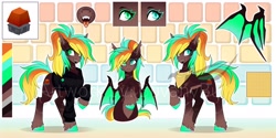 Size: 4096x2045 | Tagged: safe, artist:buvanybu, derpibooru import, oc, oc only, bat pony, pony, bat pony oc, reference sheet, solo