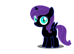 Size: 548x398 | Tagged: safe, artist:jovey4, derpibooru import, oc, oc only, oc:nyx, alicorn, pony, alicorn oc, animation in the source, double rainboom puppet, female, filly, filly oc, flash puppet, foal, horn, preview, shadow, simple background, slit eyes, smiling, solo, spread wings, white background, white sclera, wings