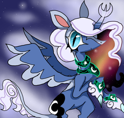 Size: 1686x1603 | Tagged: safe, derpibooru import, princess luna, alicorn, g4, alternate design, curved horn, female, horn, solo