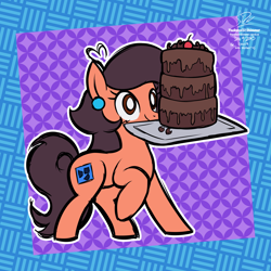 Size: 2500x2500 | Tagged: safe, artist:theratedrshimmer, derpibooru import, oc, oc:robertapuddin, earth pony, pony, cute, female, grunge, ocbetes, passepartout, solo