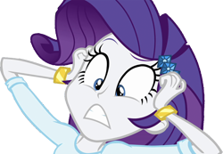 Size: 3652x2520 | Tagged: safe, derpibooru import, edit, edited screencap, editor:homersimpson1983, screencap, rarity, human, equestria girls, background removed, female, not a vector, shocked, simple background, solo, teeth, transparent background