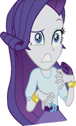 Size: 1517x2520 | Tagged: safe, derpibooru import, edit, edited screencap, editor:homersimpson1983, screencap, rarity, human, equestria girls, g4, background removed, belt, blouse, bracelet, breasts, bust, clothes, eyebrows, female, fingers, hair, hairpin, hand, jewelry, makeup, not a vector, raised eyebrow, shocked, shocked expression, simple background, skirt, solo, startled, teenager, teeth, transparent background