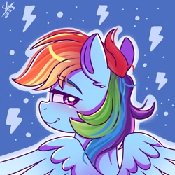 Size: 1280x1280 | Tagged: safe, artist:galaxy swirl, derpibooru import, rainbow dash, pegasus, pony, g4, bedroom eyes, cute, dashabetes, eyebrows, eyebrows visible through hair, female, looking at you, looking back, looking back at you, mare, solo, spread wings, wings