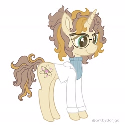 Size: 2324x2324 | Tagged: safe, derpibooru import, oc, oc only, oc:chiral charm, pony, unicorn, female, glasses, mare, simple background, solo, white background