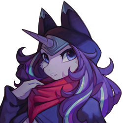 Size: 944x944 | Tagged: safe, artist:hioshiru, derpibooru import, starlight glimmer, anthro, unicorn, collaboration, g4, bust, clothes, collaboration:choose your starlight, female, looking at you, portrait, simple background, solo, transparent background