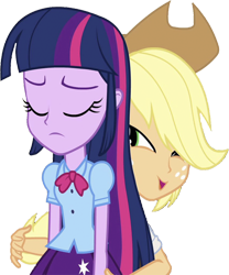 Size: 2092x2520 | Tagged: safe, derpibooru import, edit, edited screencap, editor:homersimpson1983, screencap, applejack, twilight sparkle, human, equestria girls, g4, background removed, not a vector, simple background, transparent background