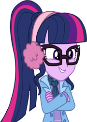 Size: 1814x2520 | Tagged: safe, derpibooru import, edit, edited screencap, editor:homersimpson1983, screencap, sci-twi, twilight sparkle, human, equestria girls, g4, background removed, clothes, earmuffs, female, glasses, not a vector, simple background, solo, transparent background, winter outfit