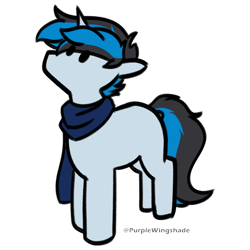 Size: 3000x3000 | Tagged: safe, artist:purple wingshade, derpibooru import, oc, oc only, oc:solar gizmo, pony, unicorn, clothes, cute, male, multicolored hair, scarf, simple background, small, solo, stallion, transparent background