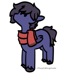 Size: 3000x3000 | Tagged: safe, artist:purple wingshade, derpibooru import, oc, oc only, oc:fenris ebonyglow, pegasus, pony, clothes, colored wings, fluffy, male, multicolored wings, scarf, simple background, solo, stallion, transparent background, wings