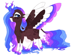 Size: 3600x2700 | Tagged: safe, artist:gigason, derpibooru import, oc, oc only, oc:mystery aura, hybrid, kirin, closed mouth, coat markings, colored hooves, colored horn, colored wings, facial markings, gradient hooves, horn, hybrid oc, kirin hybrid, leonine tail, long feather, long fetlocks, looking back, male, mealy mouth (coat marking), multicolored horn, multicolored wings, obtrusive watermark, parent:fluttershy, parent:oc:ice shard, parents:canon x oc, raised hoof, raised leg, simple background, socks (coat marking), solo, spread wings, stallion, tail, transparent background, unamused, watermark, winged kirin, wings