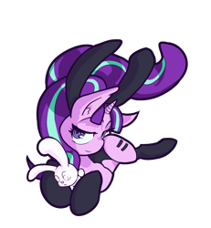 Size: 4844x5241 | Tagged: safe, artist:kizupoko, derpibooru import, starlight glimmer, g4, animal costume, bunny ears, bunny suit, cel shading, clothes, costume, equal cutie mark, evil starlight, plushie, shading, simple background, transparent background