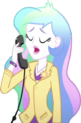 Size: 1676x2520 | Tagged: safe, derpibooru import, edit, edited screencap, editor:homersimpson1983, screencap, princess celestia, principal celestia, human, equestria girls, g4, background removed, female, not a vector, phone, simple background, solo, talking, transparent background