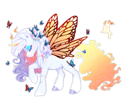 Size: 1812x1533 | Tagged: safe, artist:shady-bush, derpibooru import, oc, oc only, original species, butterfly wings, scented pony, simple background, solo, transparent background, wings