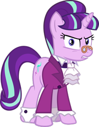 Size: 620x797 | Tagged: safe, artist:retroponybro, derpibooru import, snowfall frost, starlight glimmer, unicorn, a hearth's warming tail, g4, angry, clothes, female, inkscape, looking at you, simple background, transparent background, vector