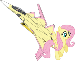 Size: 2459x2000 | Tagged: safe, artist:rarity3257, derpibooru import, fluttershy, pegasus, pony, g4, ace combat, ace combat 7, female, flying, jet, jet fighter, mare, simple background, smiling, solo, transparent background, vector, x-02 wyvern