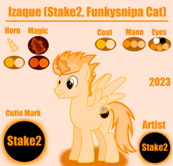 Size: 2304x2215 | Tagged: safe, artist:stake2, derpibooru import, oc, oc only, oc:izaque (stake2 - funkysnipa cat), alicorn, pony, g4, 2023, alicorn oc, horn, male, reference sheet, solo, stallion, wings