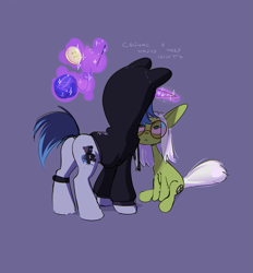 Size: 2209x2381 | Tagged: safe, artist:khvorost162, derpibooru import, oc, earth pony, unicorn, butt, duo, duo male and female, earth pony oc, female, glasses, horn, magic, male, plot, sitting, spine, standing, unicorn oc