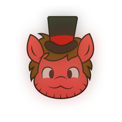 Size: 1221x1221 | Tagged: safe, artist:epsipeppower, derpibooru import, oc, oc:professor venturer, bust, commission, gift art, hat, stubble, top hat, ych result, your character here