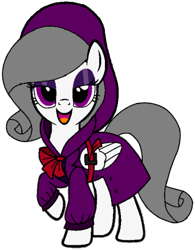 Size: 329x422 | Tagged: safe, derpibooru import, oc, oc only, oc:oliver spade, pegasus, pony, g4, clothes, eyeshadow, fedora, female, hat, makeup, simple background, smiling, solo, transparent background, trenchcoat