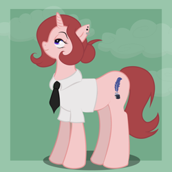 Size: 1700x1700 | Tagged: safe, artist:nickyartt, derpibooru import, oc, unicorn, female, necktie, solo