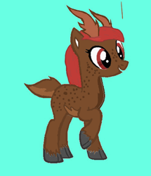 Size: 474x551 | Tagged: safe, artist:vanilla5751, derpibooru import, oc, oc only, deer, g4, antlers, blue background, deer oc, non-pony oc, simple background, solo, unnamed oc