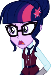 Size: 1713x2520 | Tagged: safe, derpibooru import, edit, edited screencap, editor:homersimpson1983, screencap, sci-twi, twilight sparkle, human, equestria girls, g4, background removed, clothes, crystal prep academy uniform, female, glasses, not a vector, school uniform, simple background, solo, transparent background