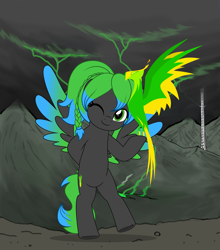 Size: 4839x5510 | Tagged: safe, artist:bear prime, artist:jhayarr23, derpibooru import, edit, oc, oc:solar aura, balefire phoenix, pegasus, phoenix, fallout equestria, background, bipedal, colored wings, commission, commissioner:solar aura, cute, gradient wings, pegasus oc, wings, your character here