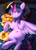 Size: 427x600 | Tagged: artist needed, safe, twilight sparkle, twilight sparkle (alicorn), alicorn, pony, bed, bedsheets, berries, blueberry, breakfast, butt, crescent moon, cute, cutie mark, female, horn impalement, leaf, looking at you, looking back, looking back at you, lying down, lying on bed, mare, messy, messy mane, on bed, one eye closed, pancakes, pillow, purple eyes, solo, solo female, strawberry, syrup, twiabetes, twig, underhoof