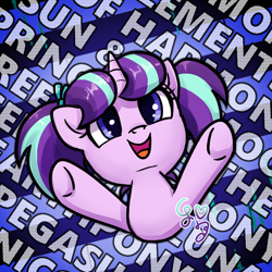 Size: 1000x1000 | Tagged: safe, artist:brella, derpibooru import, starlight glimmer, g4, female, filly, filly starlight glimmer, foal, signature, solo, younger