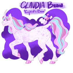 Size: 2048x2048 | Tagged: safe, artist:kitschykricket, derpibooru import, oc, oc only, oc:claudia beau, pony, unicorn, curved horn, female, horn, mare, offspring, parent:princess cadance, parent:shining armor, parents:shiningcadance, simple background, solo, transparent background