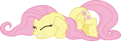 Size: 8843x3000 | Tagged: safe, artist:cloudy glow, derpibooru import, fluttershy, pegasus, pony, g4, .ai available, absurd resolution, cowering, eyes closed, female, mare, simple background, solo, transparent background, vector