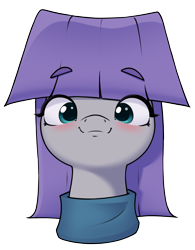 Size: 2000x2570 | Tagged: safe, artist:aquaticvibes, derpibooru import, maud pie, earth pony, pony, g4, blushing, bust, cute, female, high res, looking at you, mare, maudabetes, out of character, portrait, simple background, smiling, smiling at you, solo, transparent background, when she smiles