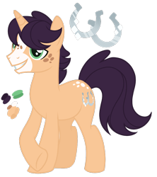 Size: 854x961 | Tagged: safe, artist:monochrome-sunsets, derpibooru import, oc, oc only, pony, unicorn, magical lesbian spawn, male, offspring, parent:applejack, parent:rarity, parents:rarijack, simple background, solo, stallion, transparent background