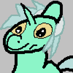 Size: 500x500 | Tagged: safe, artist:styrbo, derpibooru import, lyra heartstrings, meme, numget, pixel art, shitposting, simple background