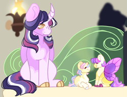 Size: 2283x1747 | Tagged: safe, artist:pixiesimm, derpibooru import, twilight sparkle, twilight sparkle (alicorn), oc, alicorn, pegasus, unicorn, alternate design, female, filly, foal