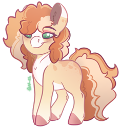 Size: 997x1054 | Tagged: safe, artist:trashpanda czar, derpibooru import, oc, oc only, oc:bailey o'shea, earth pony, pony, curly hair, earth pony oc, freckles, lidded eyes, long tail, no pupils, simple background, smiling, solo, tail, transparent background