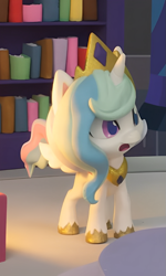 Size: 647x1080 | Tagged: safe, derpibooru import, edit, edited screencap, screencap, princess celestia, alicorn, pony, book filled adventure, g4, g4.5, my little pony: stop motion short, cute, shocked