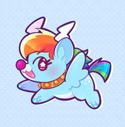 Size: 1977x2010 | Tagged: safe, artist:typhwosion, derpibooru import, rainbow dash, chibi, reindeer dash, solo, species swap