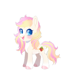 Size: 2000x2000 | Tagged: safe, artist:toshitoki, derpibooru import, oc, oc only, earth pony, pony, blushing, chibi, earth pony oc, heart, heart eyes, hooves, looking at you, messy mane, messy tail, open mouth, open smile, simple background, smiling, solo, tail, transparent background, wingding eyes