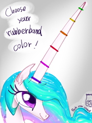 Size: 3000x4000 | Tagged: safe, artist:ja0822ck, derpibooru import, princess celestia, alicorn, pony, g4, cookie, ear fluff, ears, ethereal mane, eyelashes, female, food, horn, impossibly large horn, long horn, long mane, mare, rubber band, solo