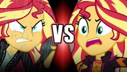 Size: 1280x720 | Tagged: safe, derpibooru import, sunset shimmer, equestria girls, equestria girls series, friendship games, g4, sunset's backstage pass!, spoiler:eqg series (season 2), angry, music festival outfit, rage, rageset shimmer, vs