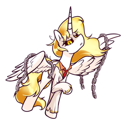 Size: 3000x3000 | Tagged: safe, artist:magician-horse, derpibooru import, daybreaker, alicorn, pony, g4, chains, clothes, fanfic art, female, simple background, solo, suit, transparent background