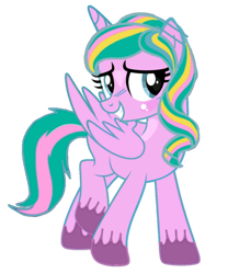 Size: 828x993 | Tagged: safe, artist:star-heart2002, derpibooru import, oc, oc only, oc:star heart, alicorn, pony, 2024 community collab, derpibooru community collaboration, simple background, smiling, solo, transparent background