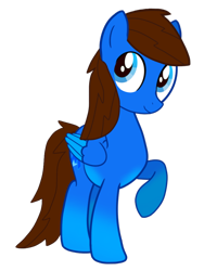 Size: 768x1024 | Tagged: safe, artist:bluemario11, derpibooru import, oc, oc only, oc:blue thunder, pegasus, pony, 2024 community collab, derpibooru community collaboration, simple background, smiling, solo, transparent background