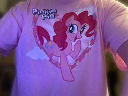 Size: 828x621 | Tagged: safe, artist:thebronypony123, derpibooru import, pinkie pie, earth pony, pony, g4, clothes, merchandise, shirt, solo, t-shirt